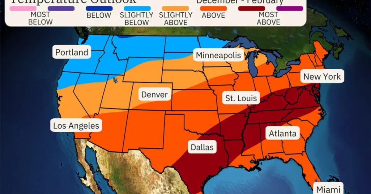 Warmer Than Average Winter Forecasted for Most of U.S.