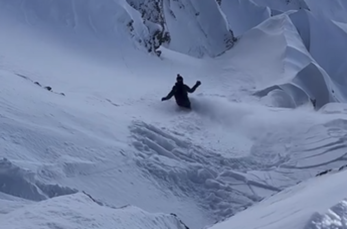 Look: Skier Shocked As Avalanche Nearly Sweeps His Friend Away