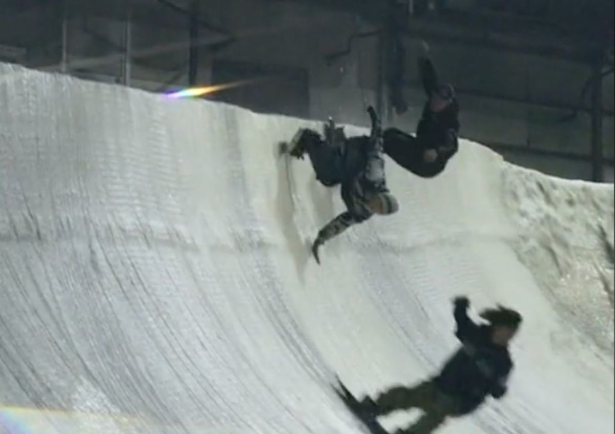 Look: Professional Snowboarder Rides Indoor Halfpipe At A Top Secret ...