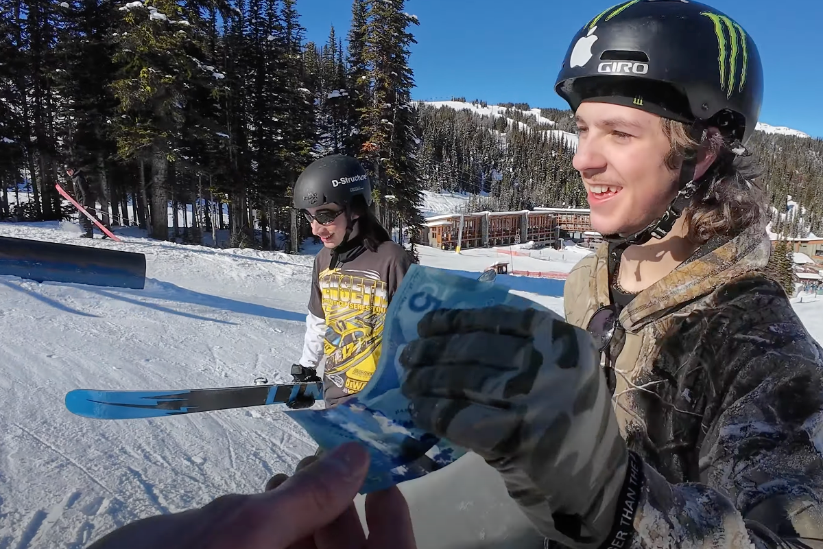 Pro Skier Alex Hackel Gives Out Cash To Kids Landing Tricks