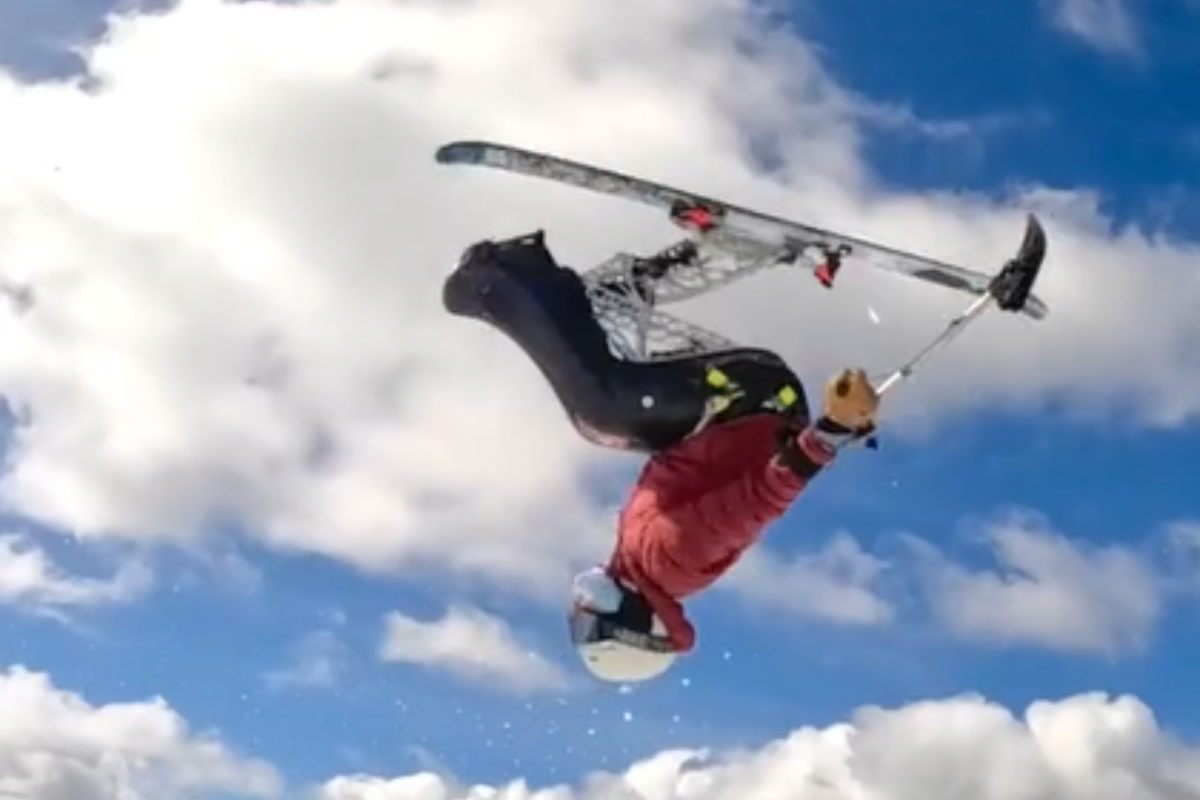 Sit Skier Launches Backflip At Australian Ski Resort - Powder